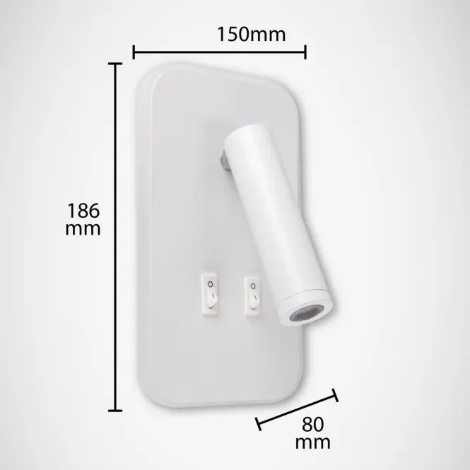 Nástenné bodové svietidlo Otello LED D 6 W + 3 W biele 0372 K1,3