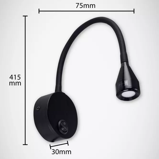 Nástenné bodové  svietidlo Pola LED 3,5W čierna 4000K 03739 LB