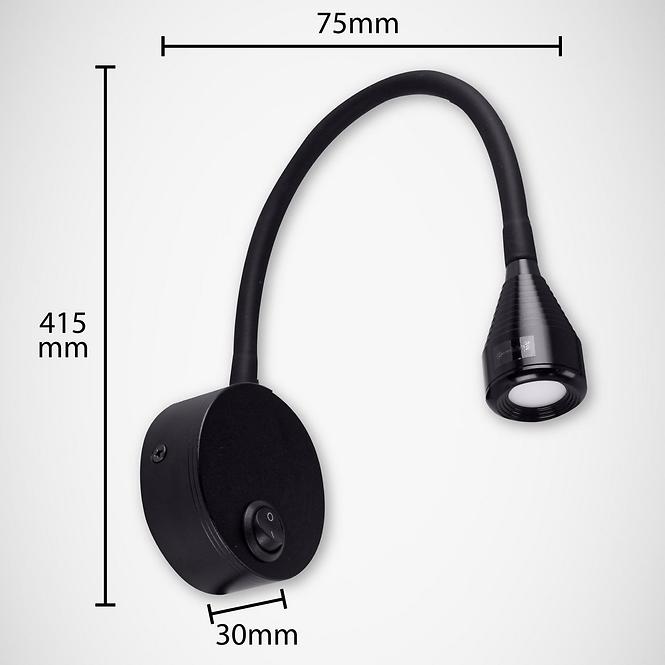 Nástenné bodové  svietidlo Pola LED 3,5W čierna 4000K 03739 LB