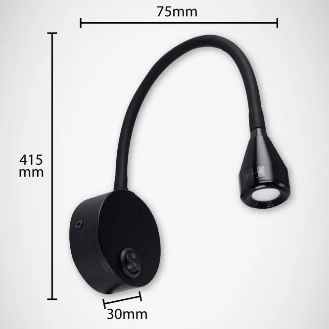 Nástenné bodové  svietidlo Pola LED 3,5W čierna 4000K 03739 LB,3