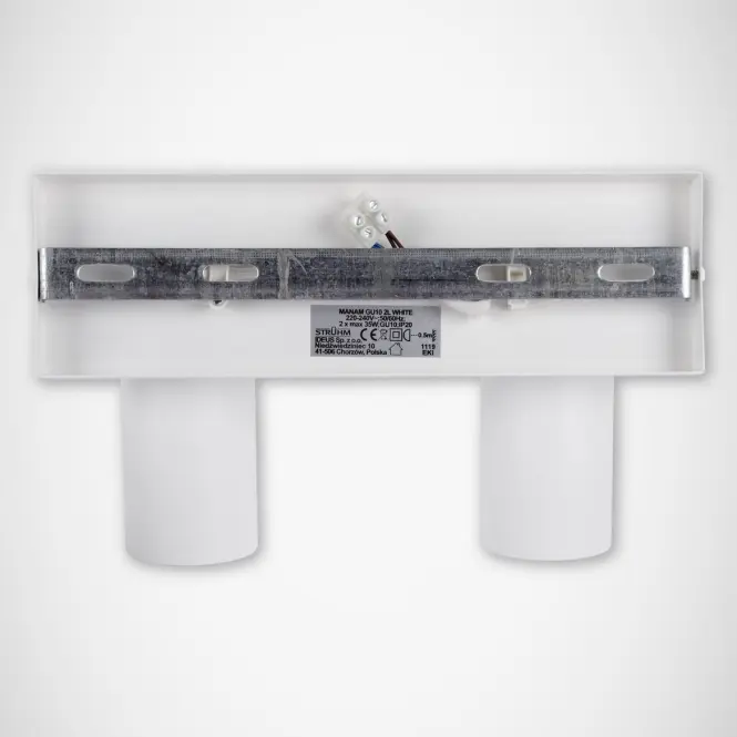 Stropné bodové svietidlo Manam GU10 2L biely 03760 K2,6