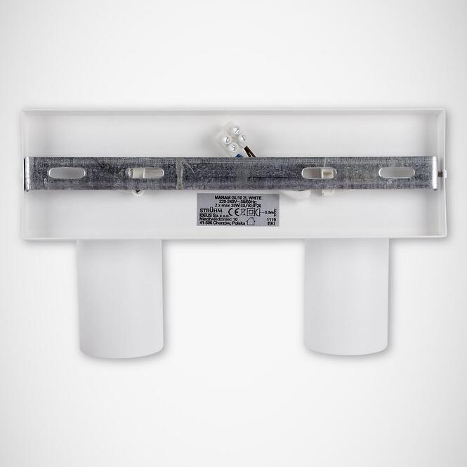 Stropné bodové svietidlo Manam GU10 2L biely 03760 K2,6