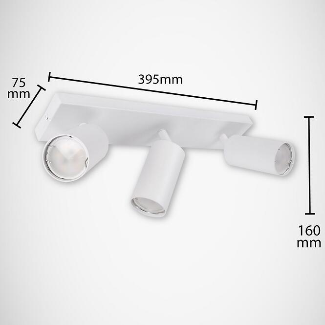 Stropné bodové svietidlo Manam GU10 3L biely 03761 K3,3