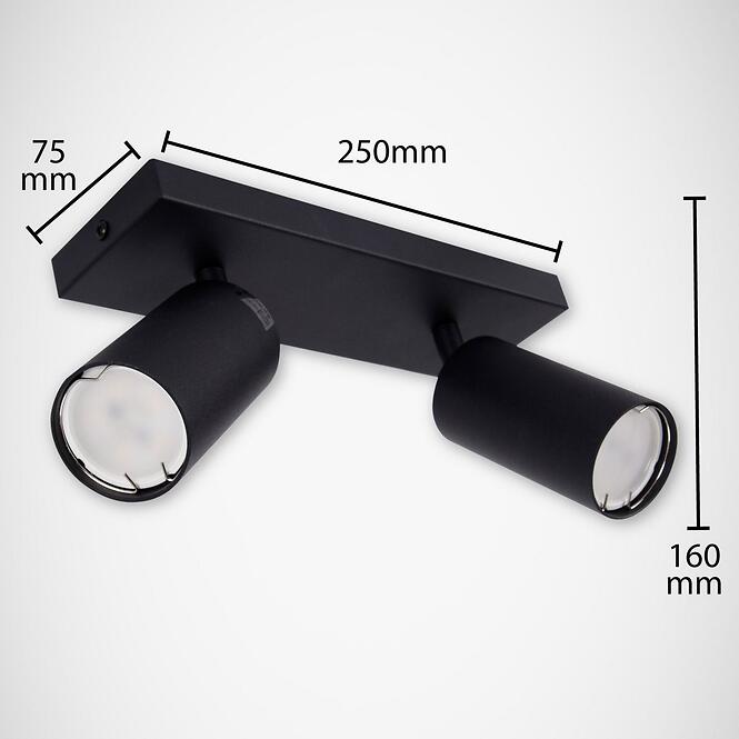 Bodové svietidlo Manam GU10 2L čierna 03764 K2