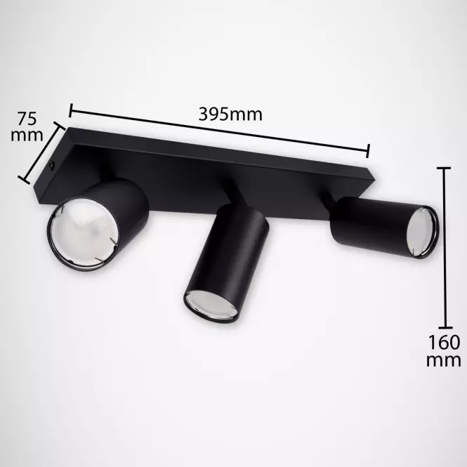 Luster Manam GU10 3L čierna 0376 K3