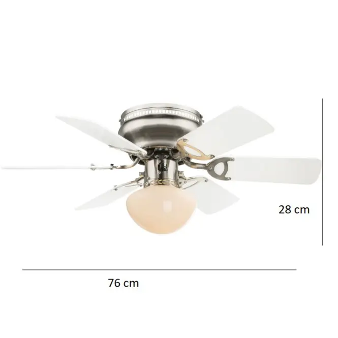 Stropný ventilátor s osvetlením 0307W 1*E27 PL1,9