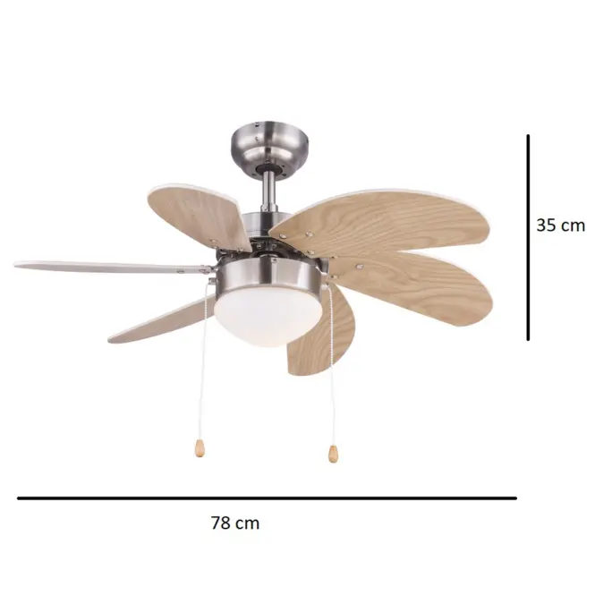 Stropný ventilátor s osvetlením  03301 1*E14 PL1,2