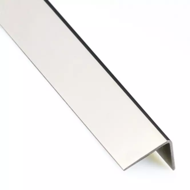 Profil uholníkový samolepiaci PVC nerez 19.5x19.5x2600