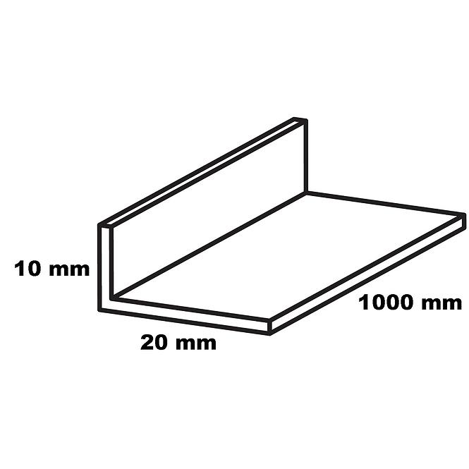 Profil uholníkový hliníkový titán 20x10x1000