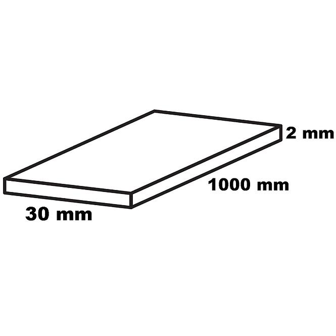 Profil plochý hliníkový čierny 30x2x1000