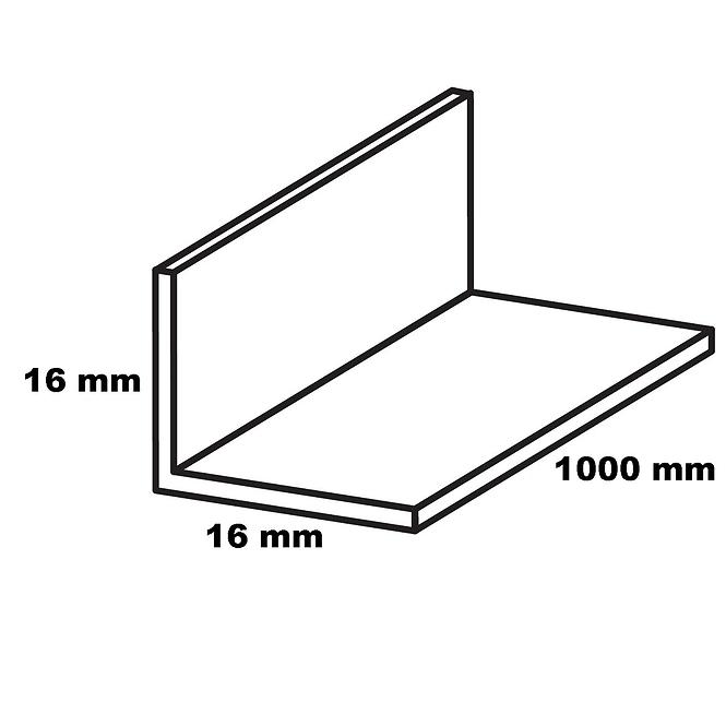 Profil uholníkový samolepící anódovaný hliník oceľ 16x16x1000