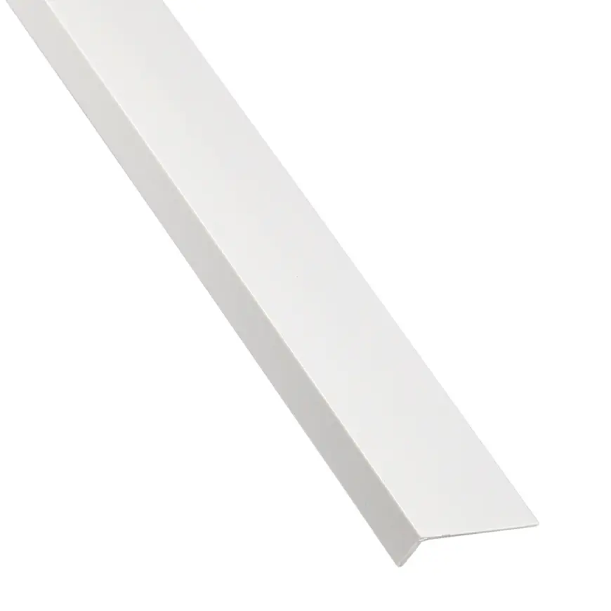 Profil uholníkový samolepiaci PVC biely matný 16x11x1000