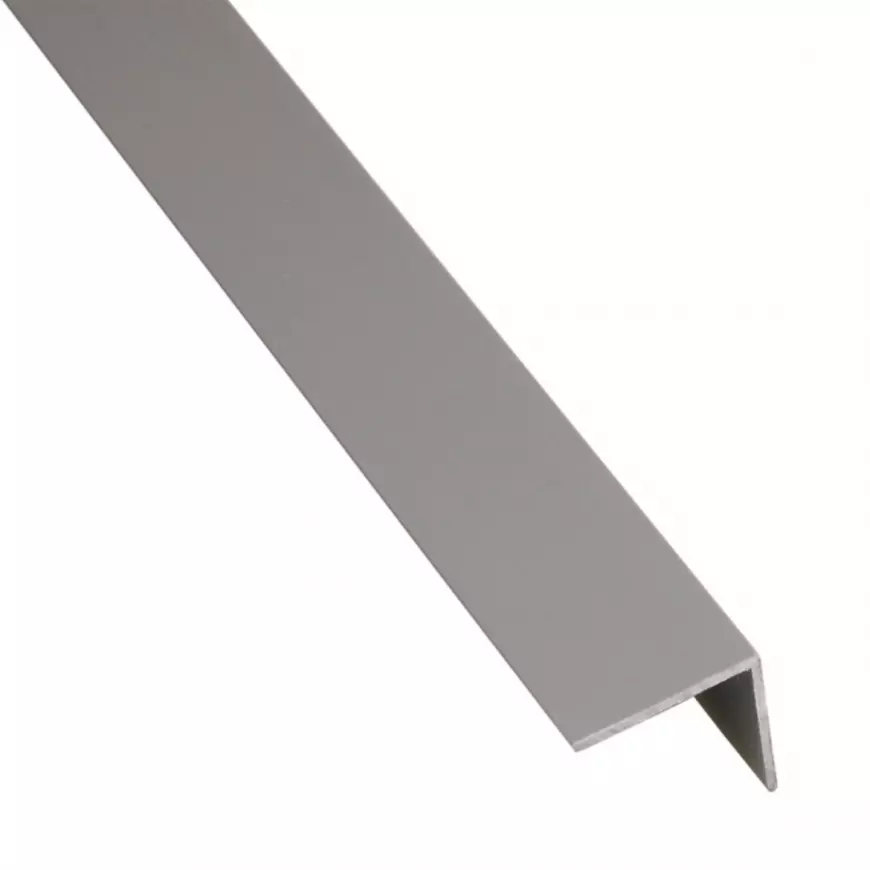 Profil uholníkový samolepiaci PVC  strieborný matný 19.5x19.5x1000