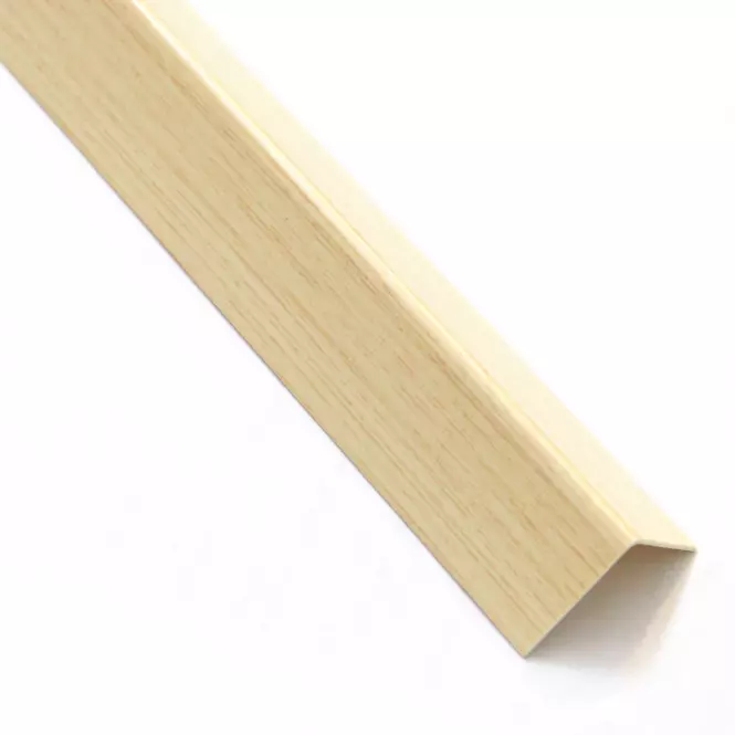 Profil uholníkový samolepiaci PVC drevo svetlé 19.5x19.5x1000