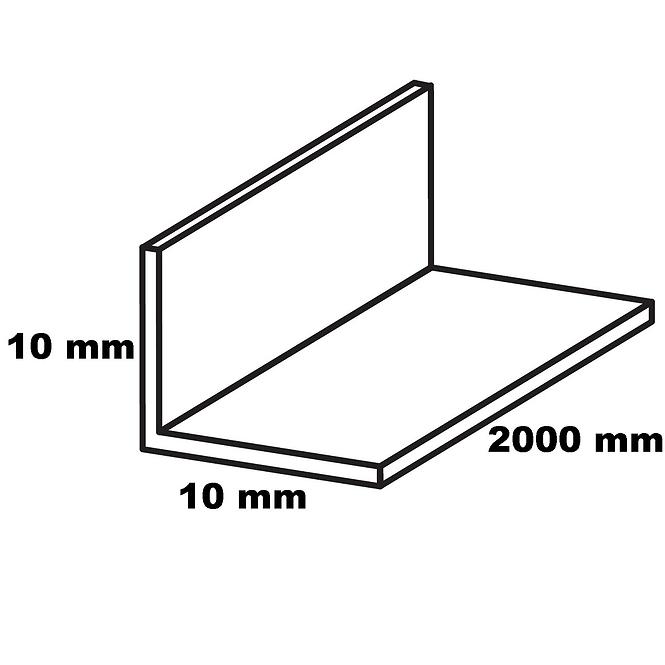 Profil uholníkový hliníkový strieborný 10x10x2000
