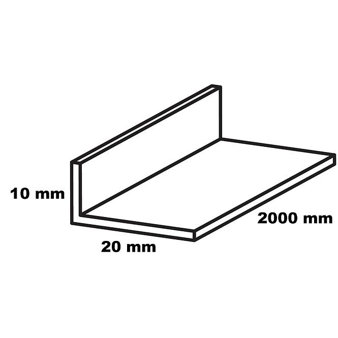 Profil uholníkový hliníkový chrom 20x10x2000