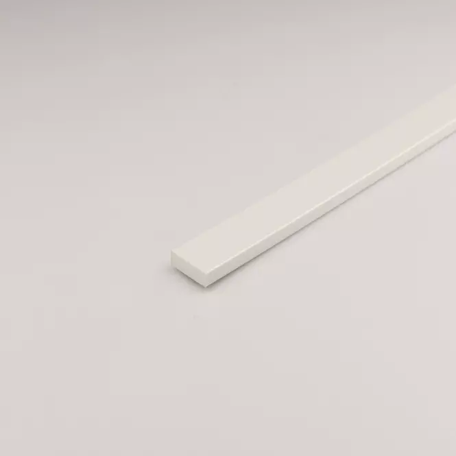 Profil plochý PVC biely 19x1000