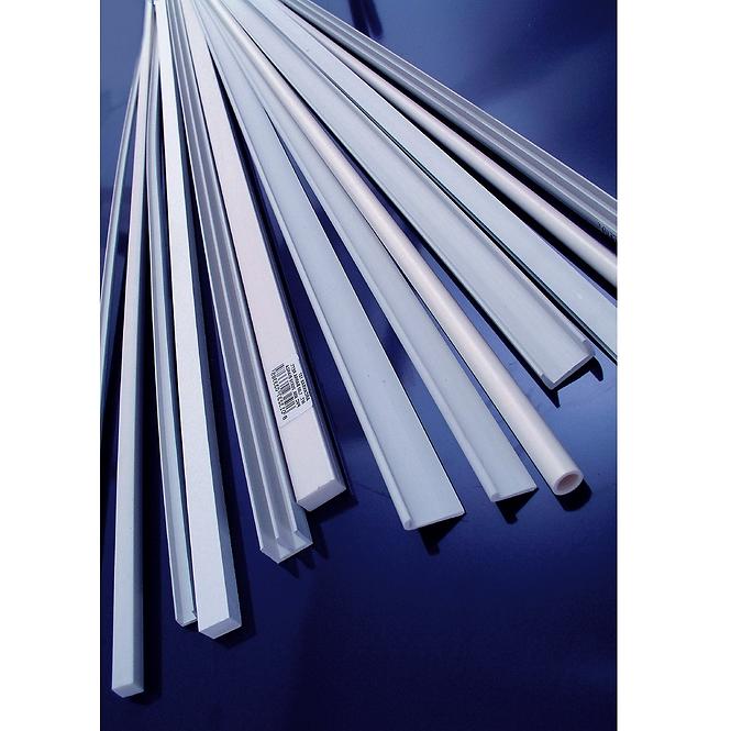 Profil plochý PVC biely 25x1000