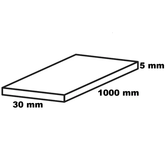 Profil plochý PVC biely 30x1000