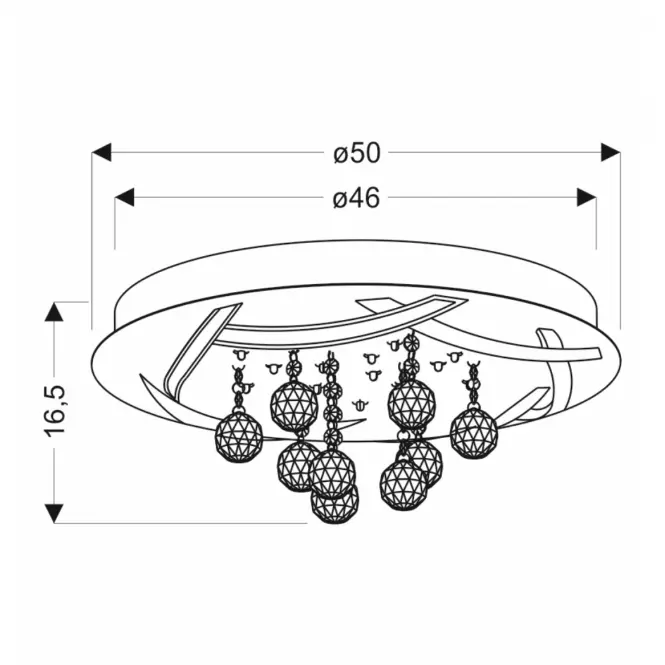 Luster A0016-160 Korfu 50 30W LED chrom 4000K