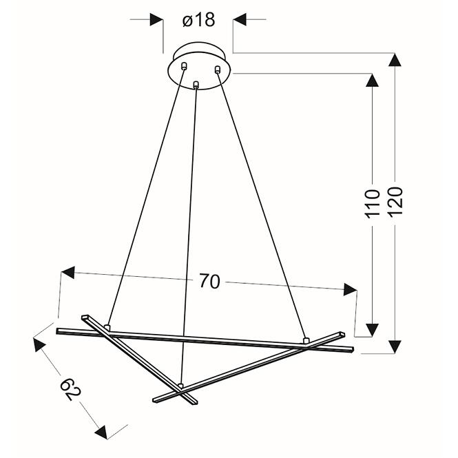 Závesné svietidlo A0020-330 Andros 70x62 30W LED 4000K,2