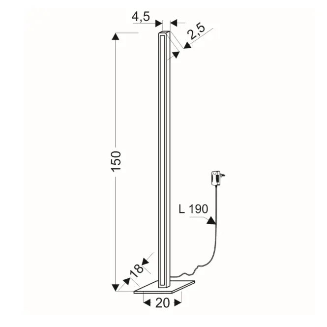 Stojacia lampa A0003-510 Rodney 35W LED  4000K,2