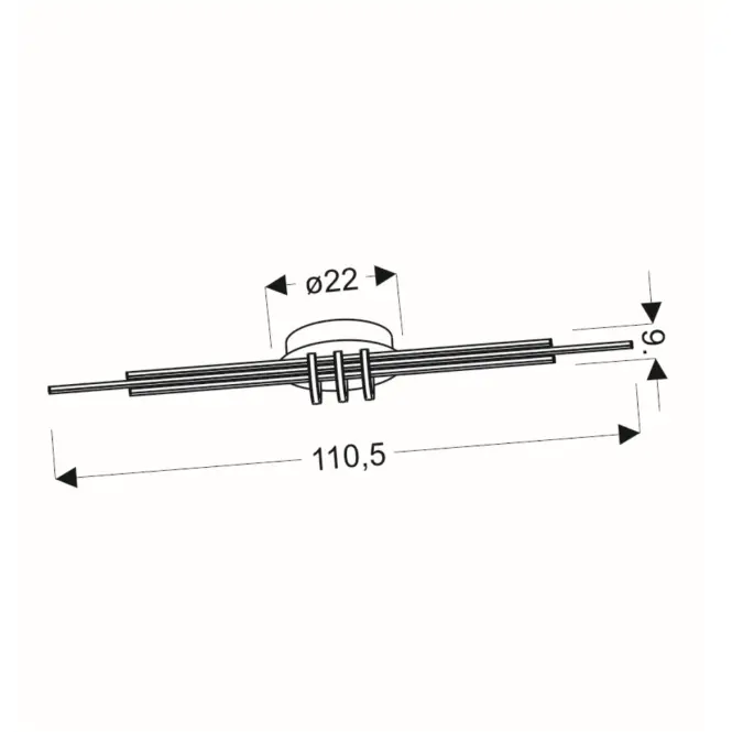 Stropné svietidlo A0018-160 Naksos 110x22 40W LED 4000K,2