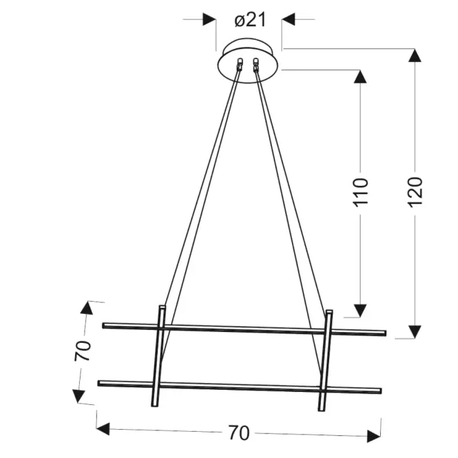 Závesné svietidlo  A0020-340 Andros 70x70 40W LED 4000K,2