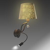 Nástenná lampa A0029-220 Saria 1x 6 W E14 LED + 8 W LED čierno-zlatá 3000 K