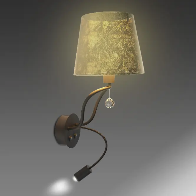 Nástenná lampa A0029-220 Saria 1x 6 W E14 LED + 8 W LED čierno-zlatá 3000 K