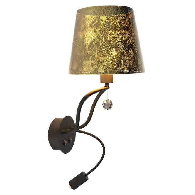 Nástenná lampa A0029-220 Saria 1x 6 W E14 LED + 8 W LED čierno-zlatá 3000 K