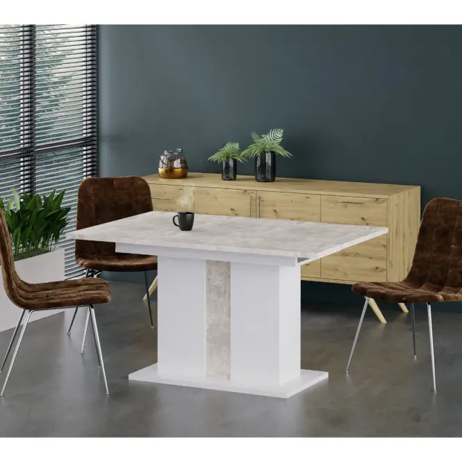 Rozkladací stôl Grays 134/174x90 cm betón/biela