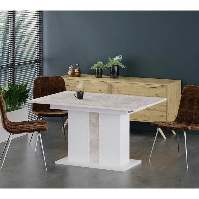 Rozkladací stôl Grays 134/174x90 cm betón/biela,7