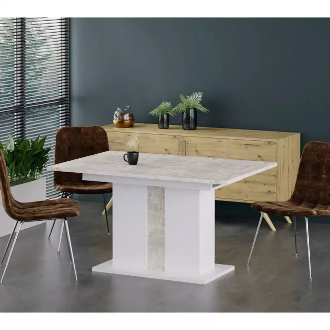 Rozkladací stôl Grays 134/174x90cm Beton/Bela