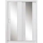 Skriňa s posuvnými dverami Duca 160cm so zrkadlom- biela, dvojdverová