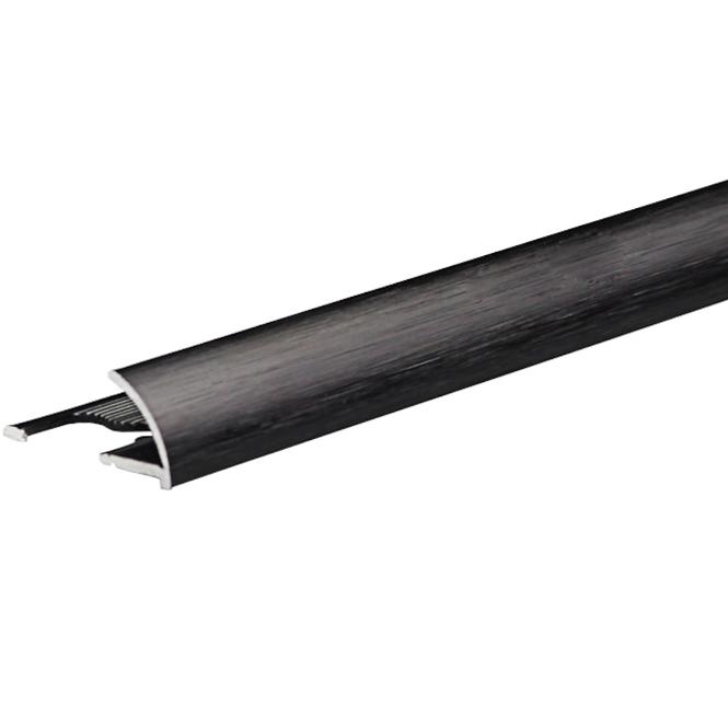 Rohový profil oválny hliník čierny Anod Brushed 2700/27/10 mm
