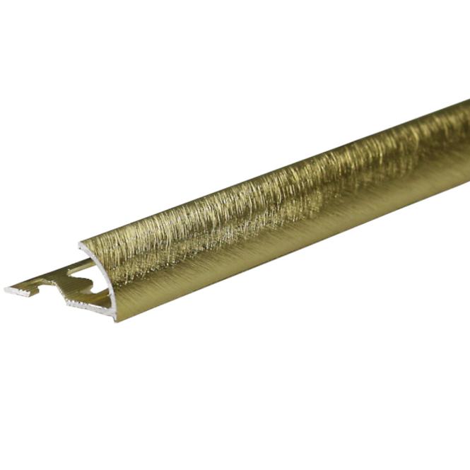 Rohový profil oválny hliník zlatý Anod Brushed Spiga 2700/27/10 mm