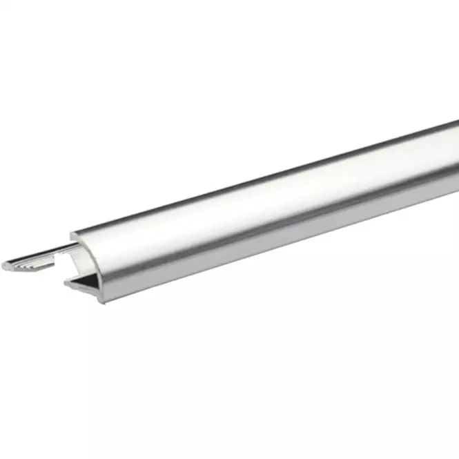 Rohový profil oválny hliník strieborný Anod Chromed 2500/27/10 mm