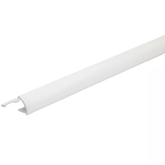 Rohový profil oválny hliník biely Powder-coated White Brilliant 2700/27/10 mm