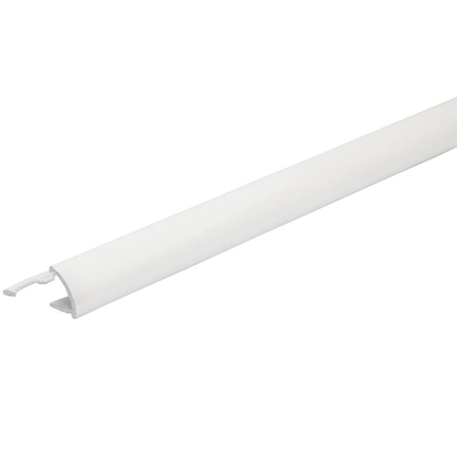 Rohový profil oválny hliník biely Powder-coated White Brilliant 2700/27/10 mm