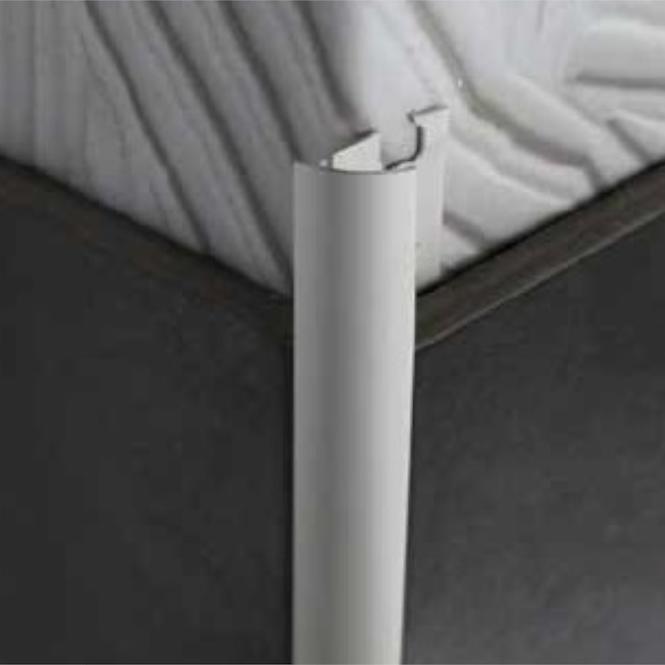 Rohový profil oválny hliník biely Powder-coated White Brilliant 2700/27/10 mm