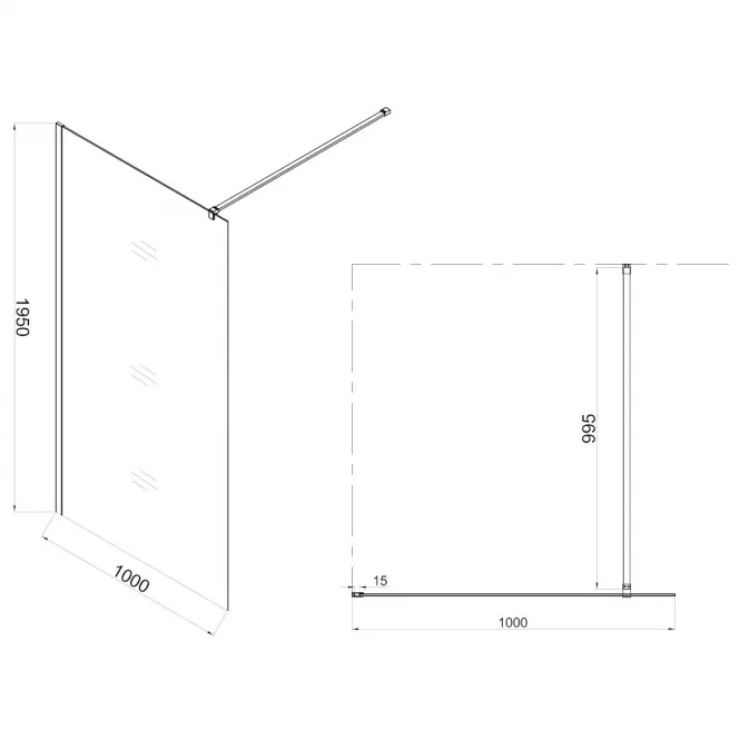 Sprchová Stena WALK-IN MIST 100X195 pretlač