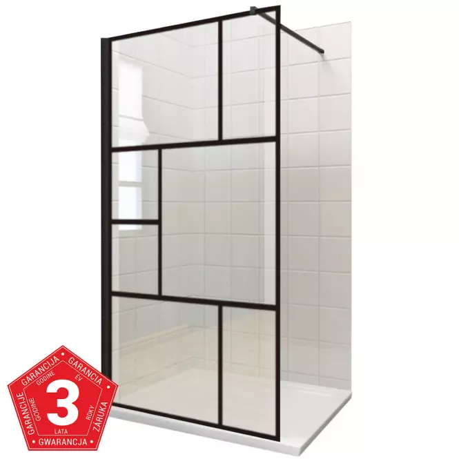 Sprchová Stena WALK-IN NOTTE 120X195 čierna,2