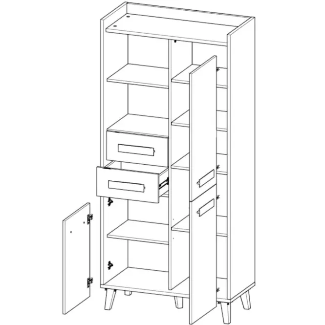 Regál  W3  Werso Riviera/Biely/Antracit,2