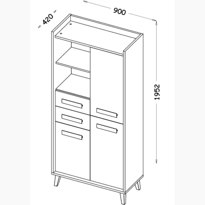 Regál  W3  Werso Riviera/Biely/Antracit,3