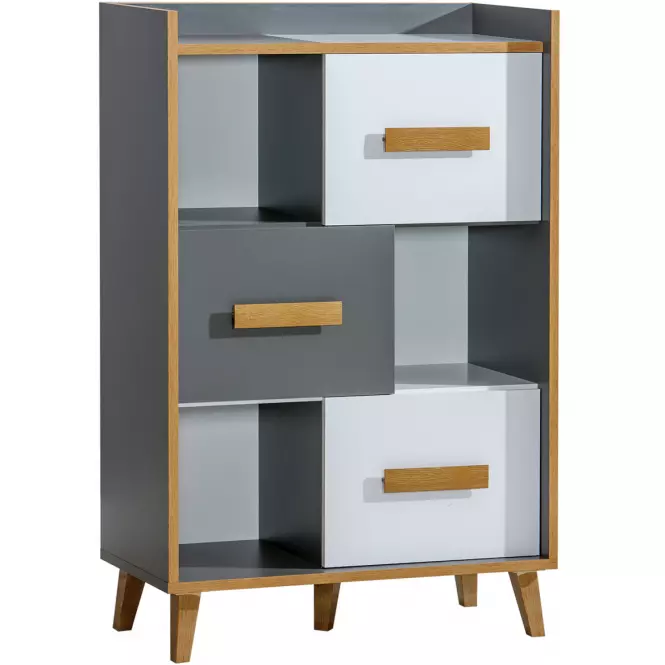 Regál krátky W5 Werso Riviera/Biely/Antracyt