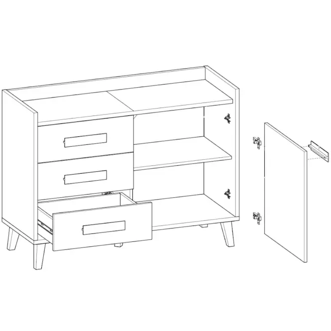 Komoda W6 Werso Riviera/Biely/Antracit