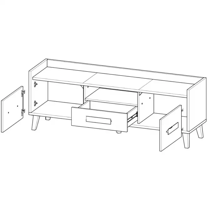 TV stolík W7 Werso Riviera/Biely/Antracyt