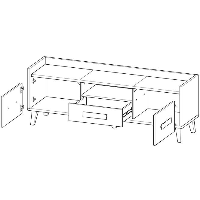 TV stolík W7 Werso Riviera/Biely/Antracyt