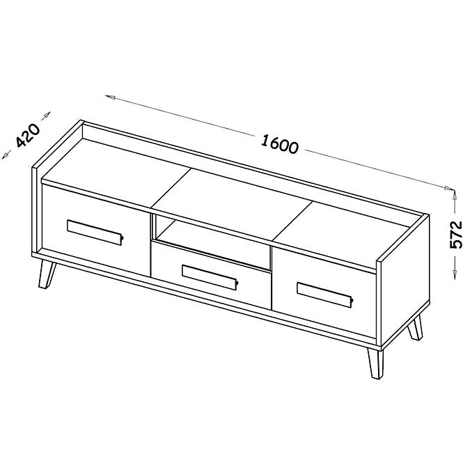 TV stolík W7 Werso Riviera/Biely/Antracyt